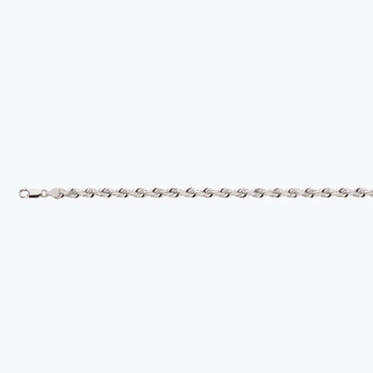 6mm Solid Diamond Cut Rope Chain - 14k White Gold