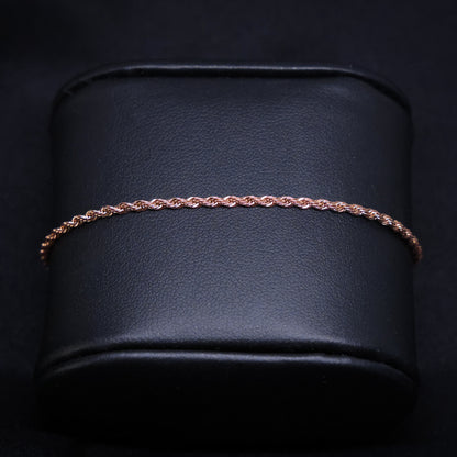 2mm Rope Bracelet - Rose Gold