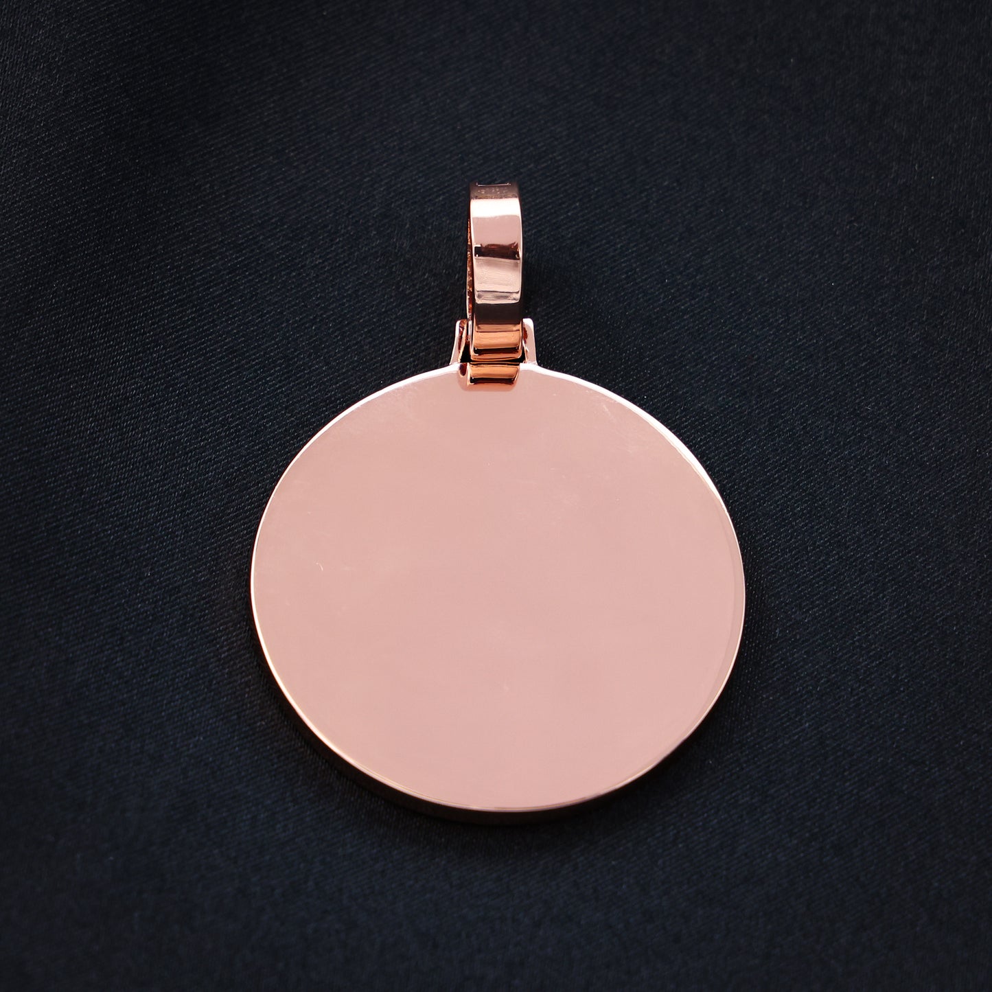 Custom Baguette Circle Photo Pendant - Rose Gold