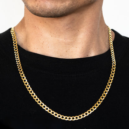 5.5mm Solid Cuban Curb Chain - 14k Gold