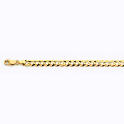 7mm Solid Curb Chain - 14k Gold