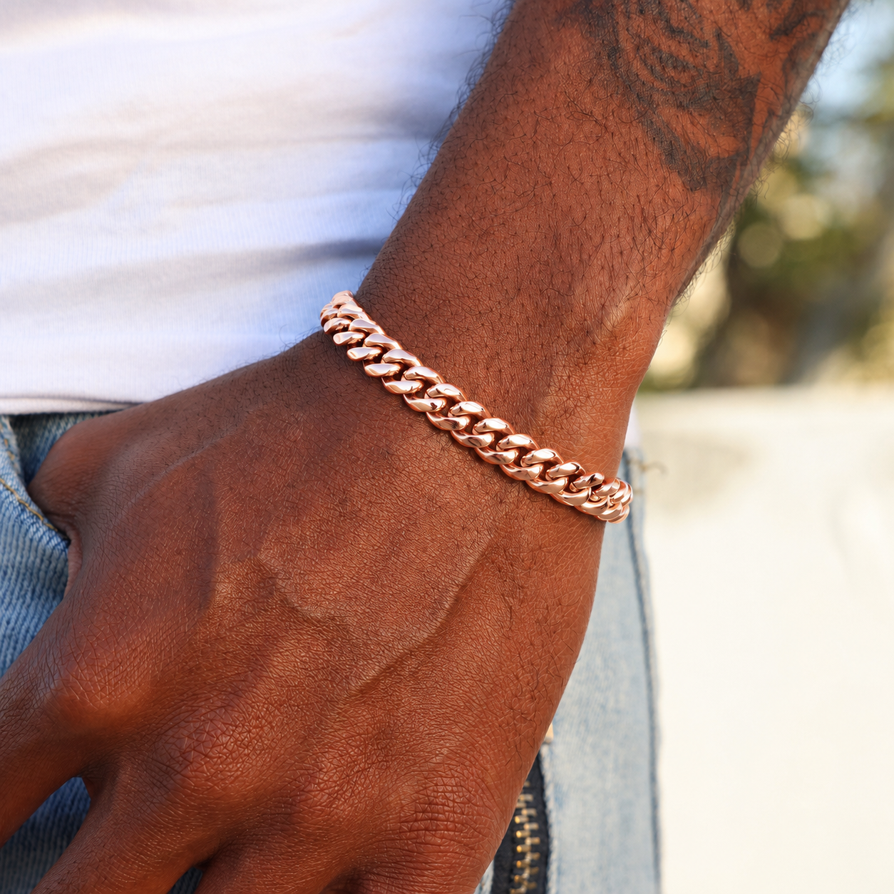 8mm Miami Cuban Bracelet - Rose Gold