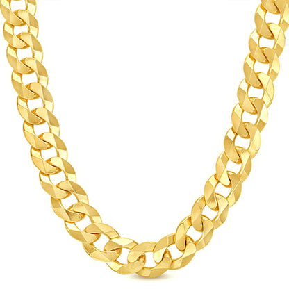 8mm Solid Curb  Chain - 14k Gold