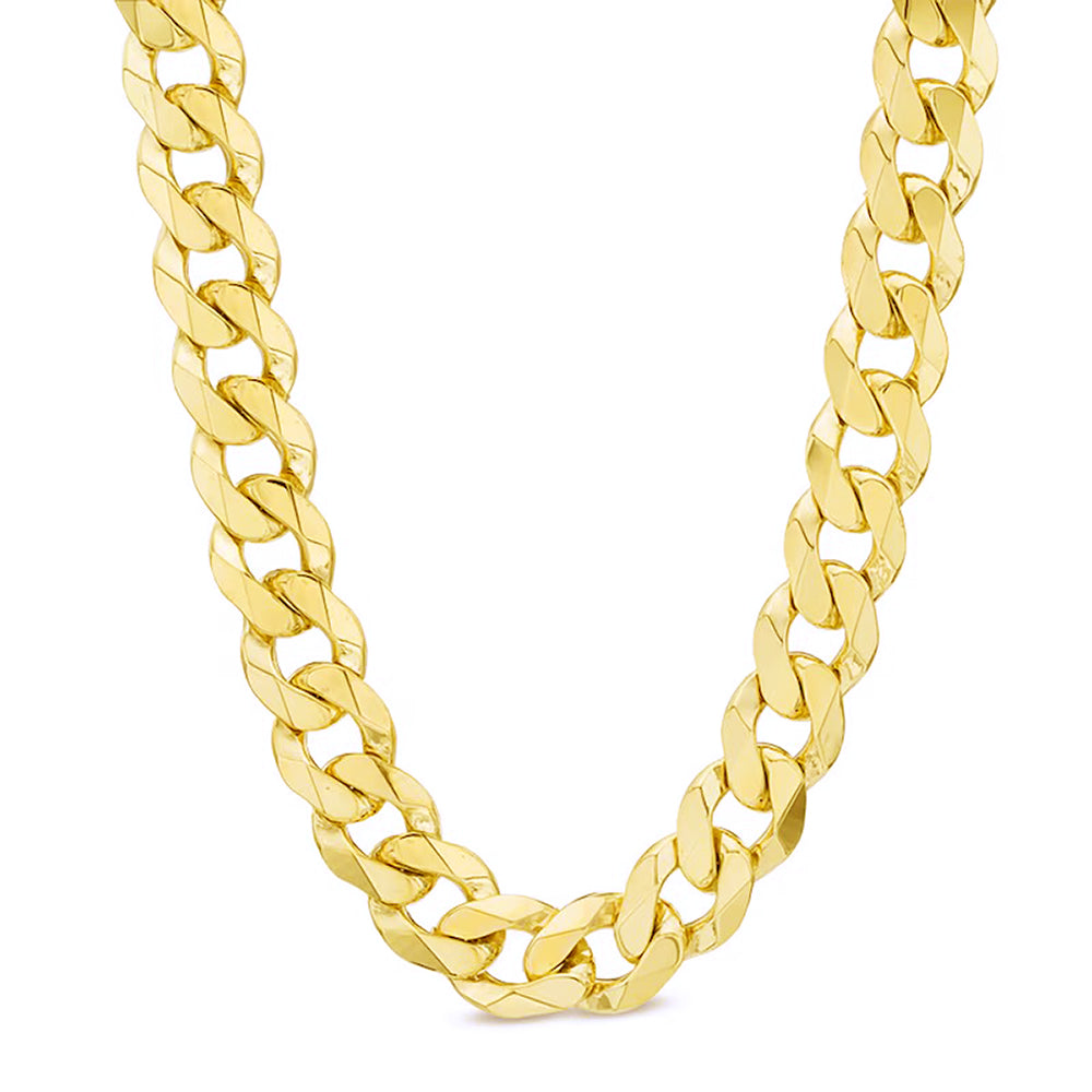 9.5mm Solid Curb Chain - 14k Gold