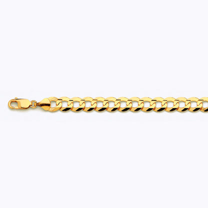 9.5mm Solid Curb Chain - 14k Gold