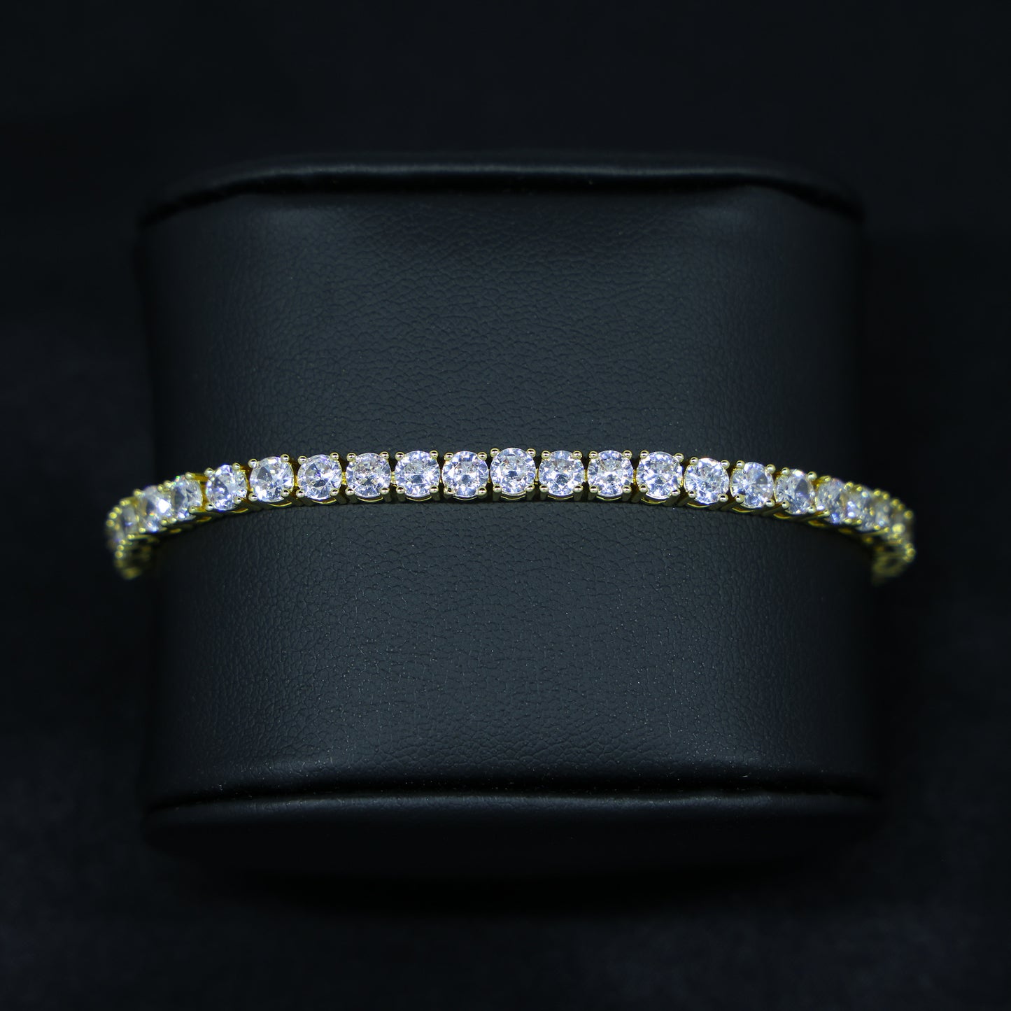 4mm Moissanite Tennis bracelet - Gold over 925 Silver