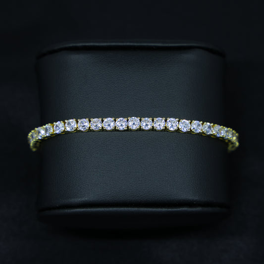 4mm Moissanite Tennis bracelet - Gold over 925 Silver