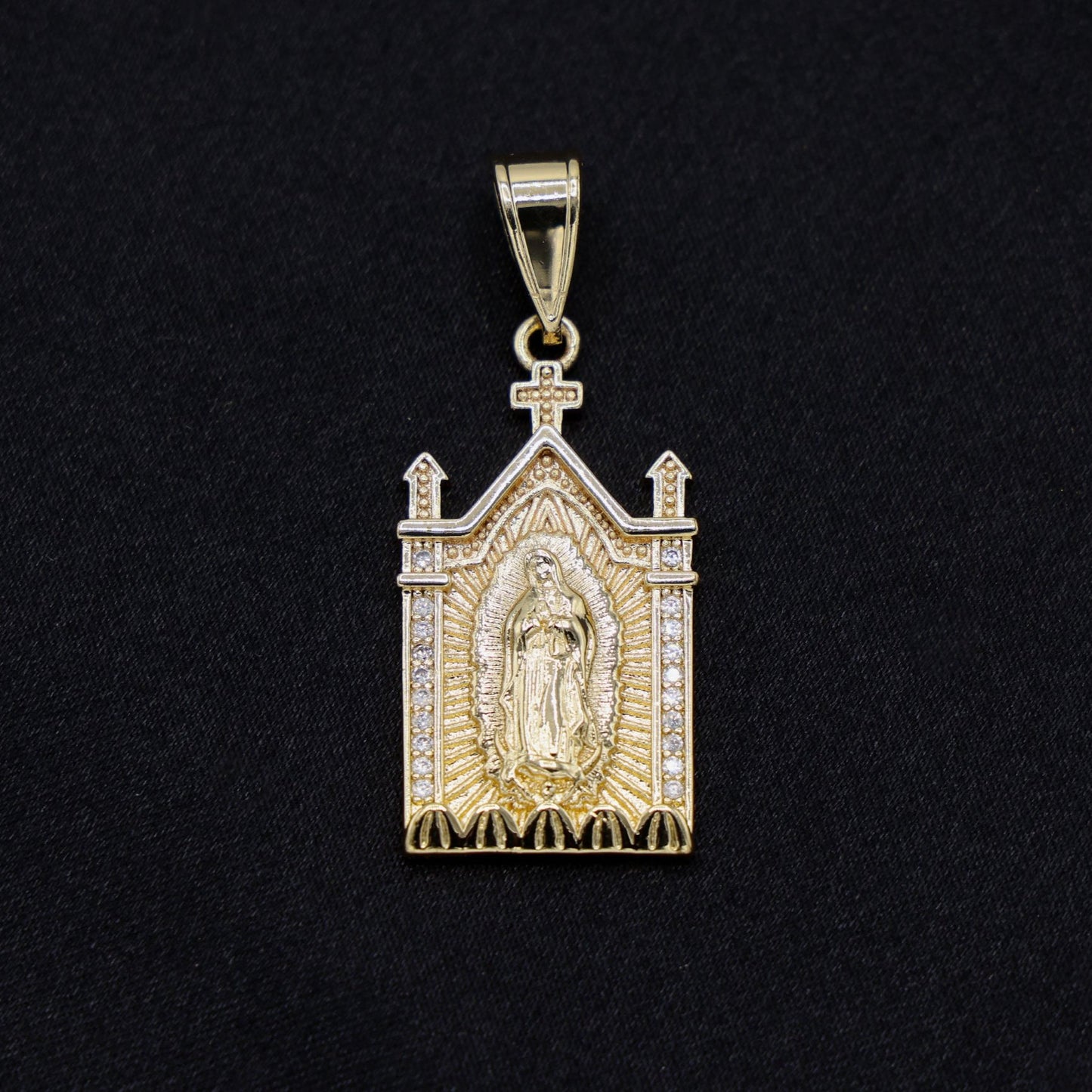 Virgin Mary Temple Necklace - Gold