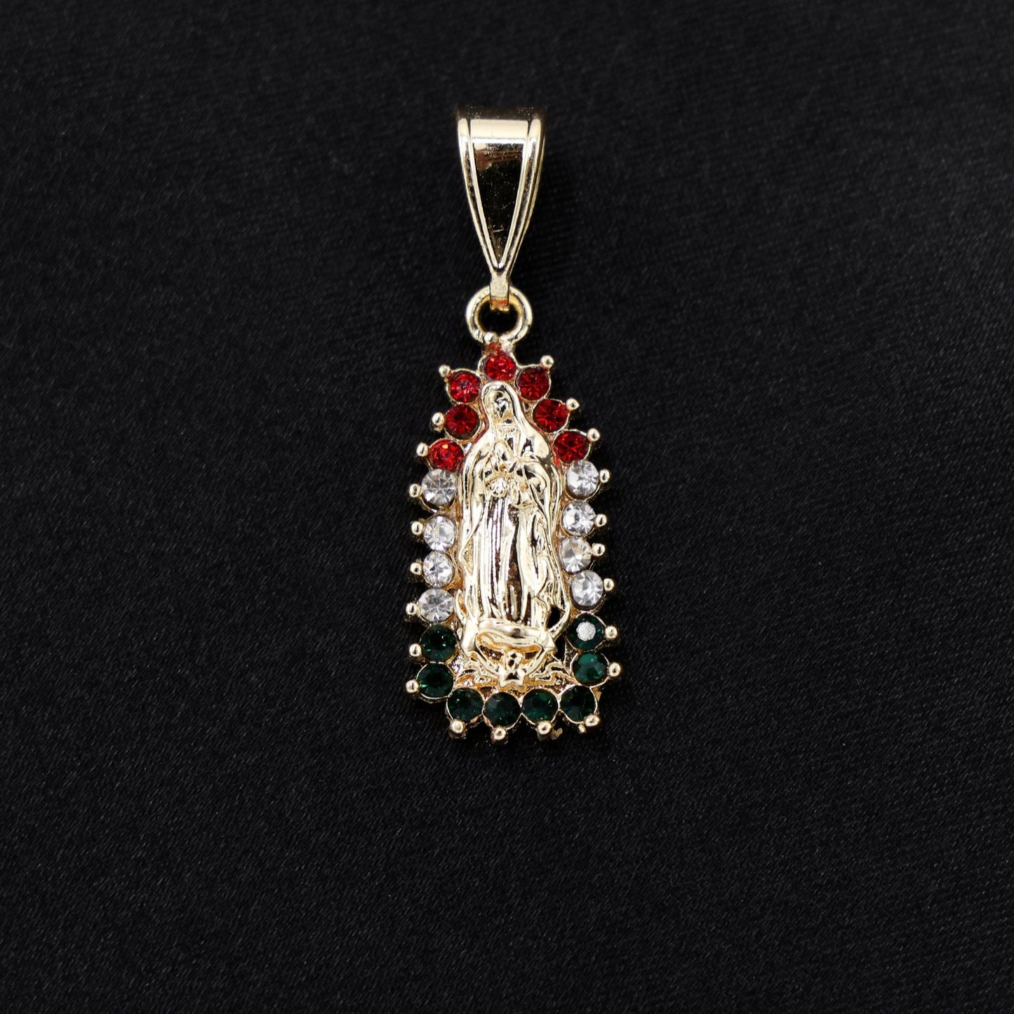 Small 3 Color Virgin Mary Necklace - Gold