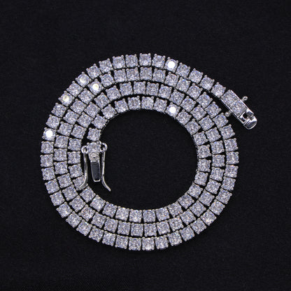 3mm Tennis Necklace - White Gold