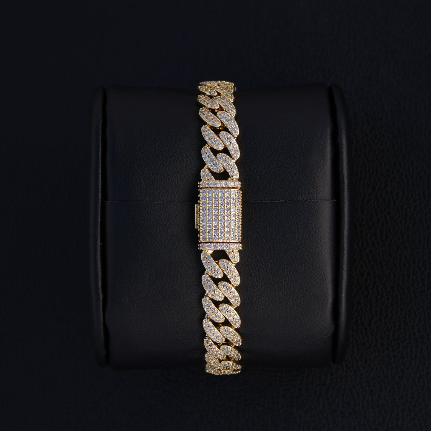 Iced Virgin Mary Cuban Bracelet - Gold