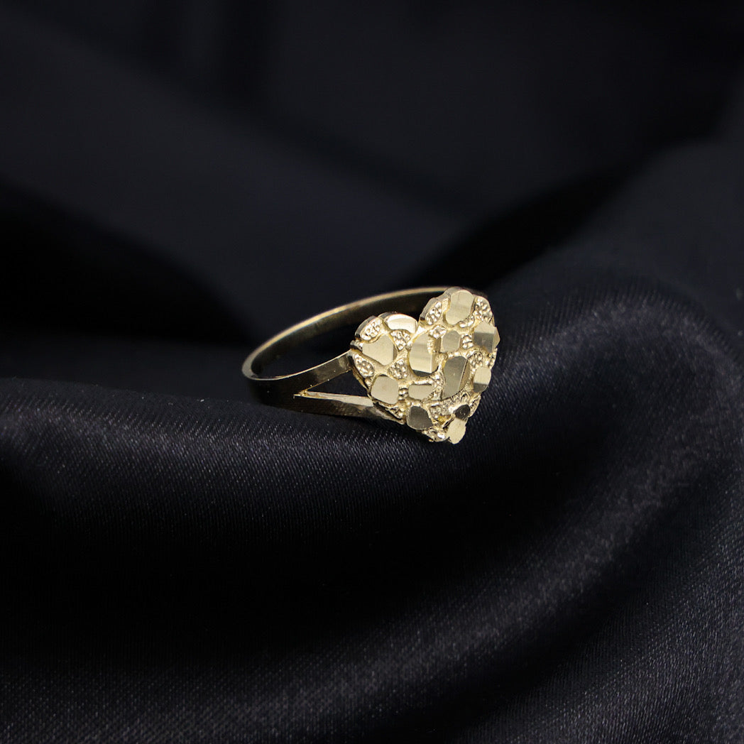 Heart Nugget Ring - 10k Gold