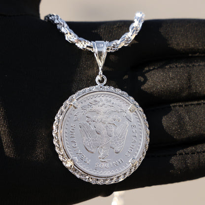 Rope Bezel Centenario Pendant - 925 Silver