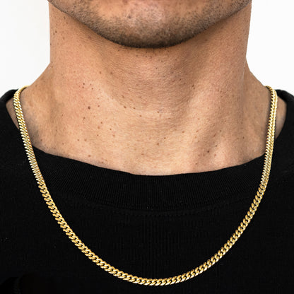 5mm Solid Miami Cuban Chain - 14k Gold