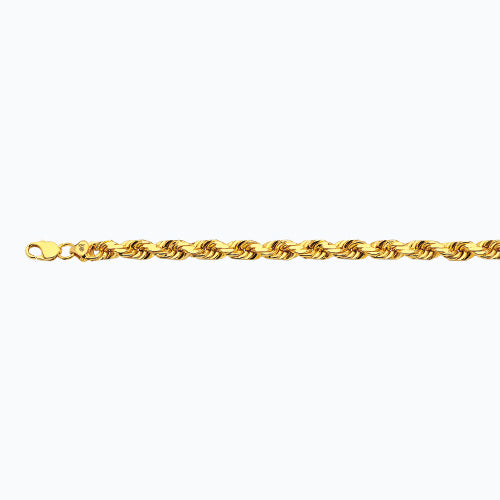 10mm Solid Diamond Cut Rope Chain - 10k Gold