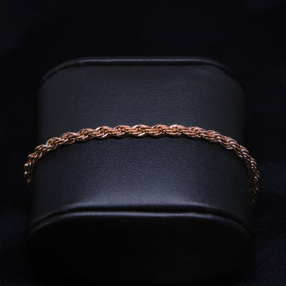 4mm Rope Bracelet - Rose Gold