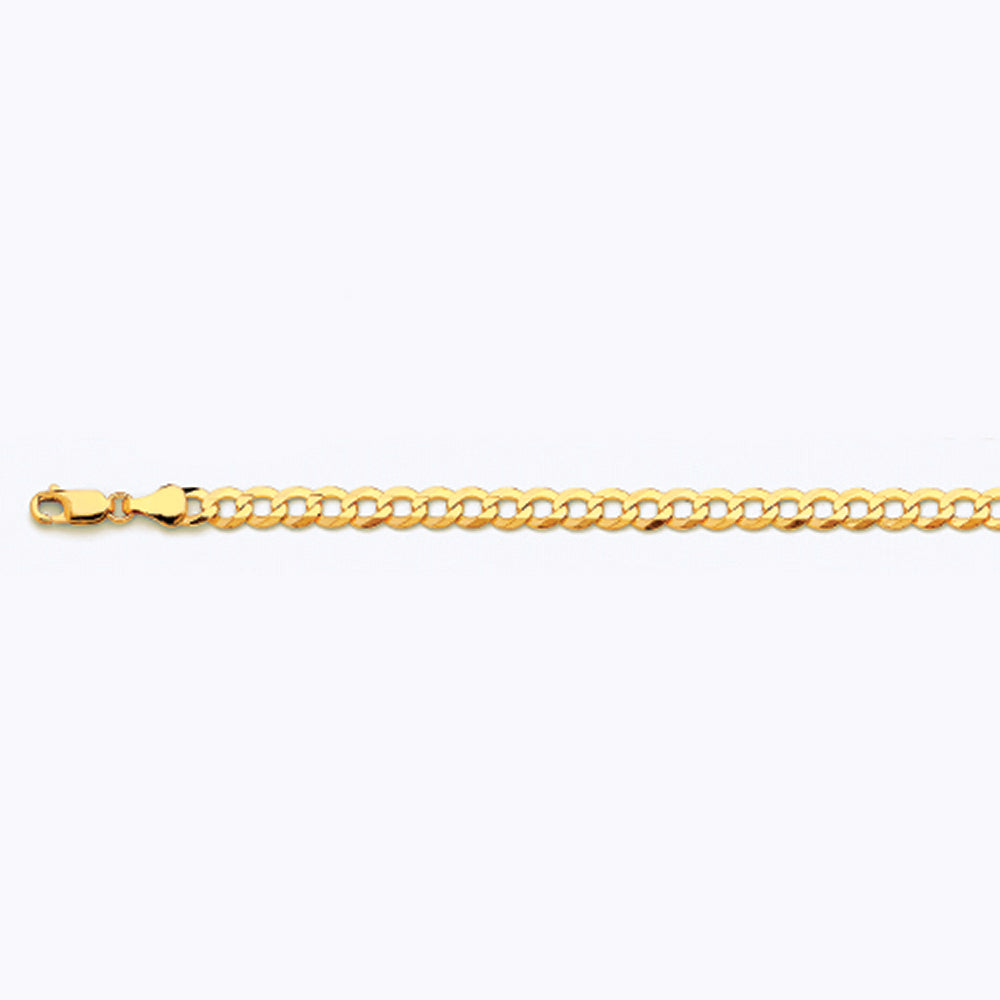 5.5mm Solid Cuban Curb Chain - 14k Gold