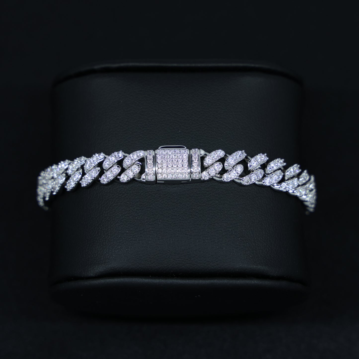 8mm Moissanite Cuban bracelet - 925 Silver