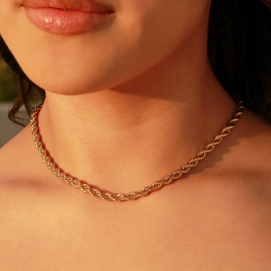 5mm Rope Necklace - Gold