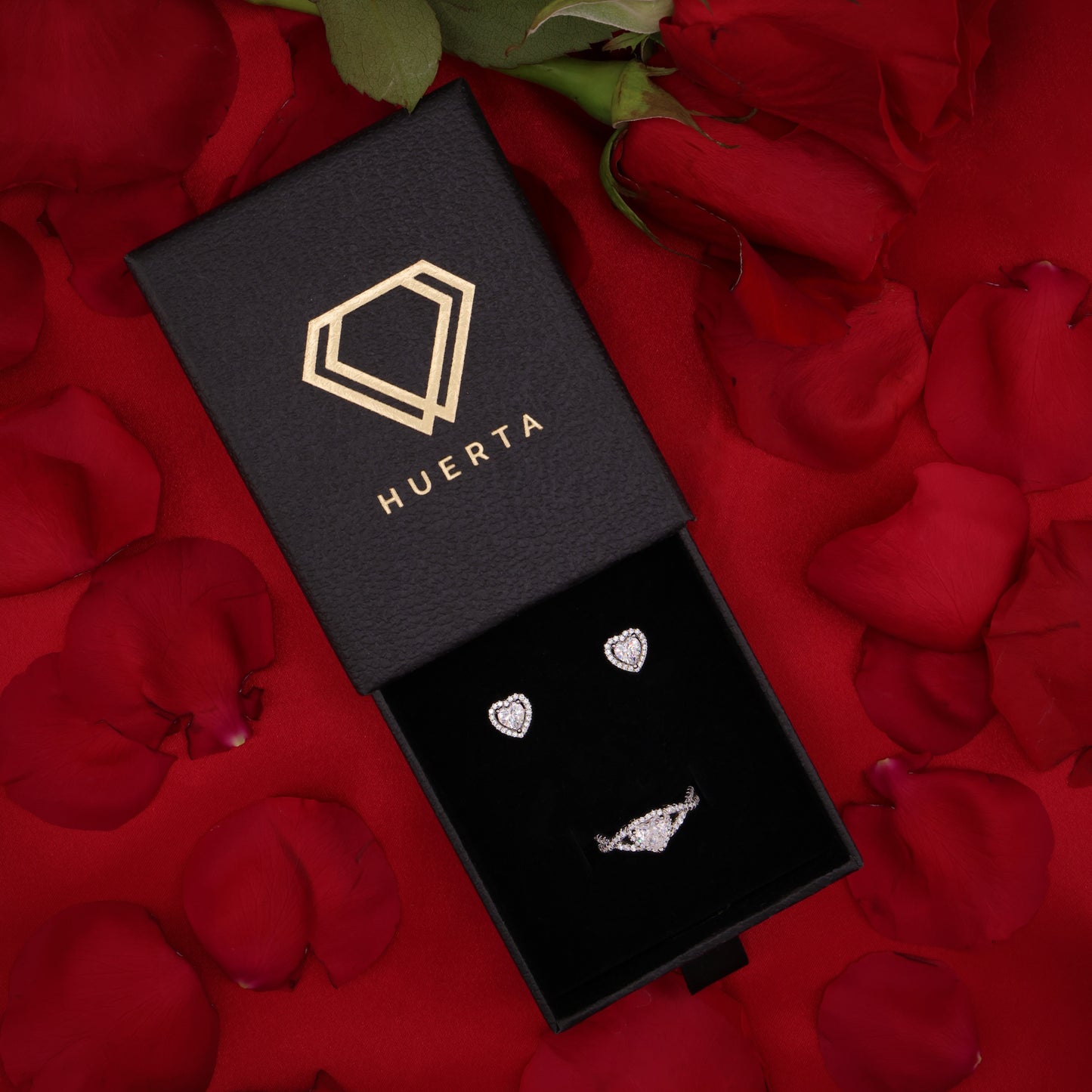 Heart Infinity Ring + Earrings Set - 925 Silver