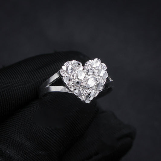 Heart Nugget Ring - 925 Silver