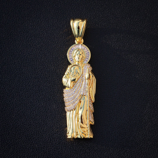 Iced Big San Judas Pendant - Gold