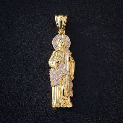 Iced Big San Judas Pendant - Gold