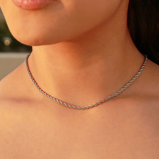 3mm Rope Chain Necklace - Premium 316L Stainless