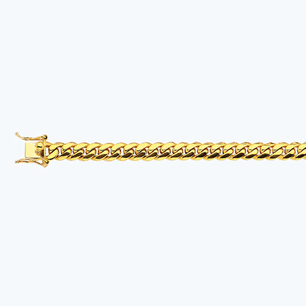 8mm Solid Miami Cuban Chain - 14k Gold