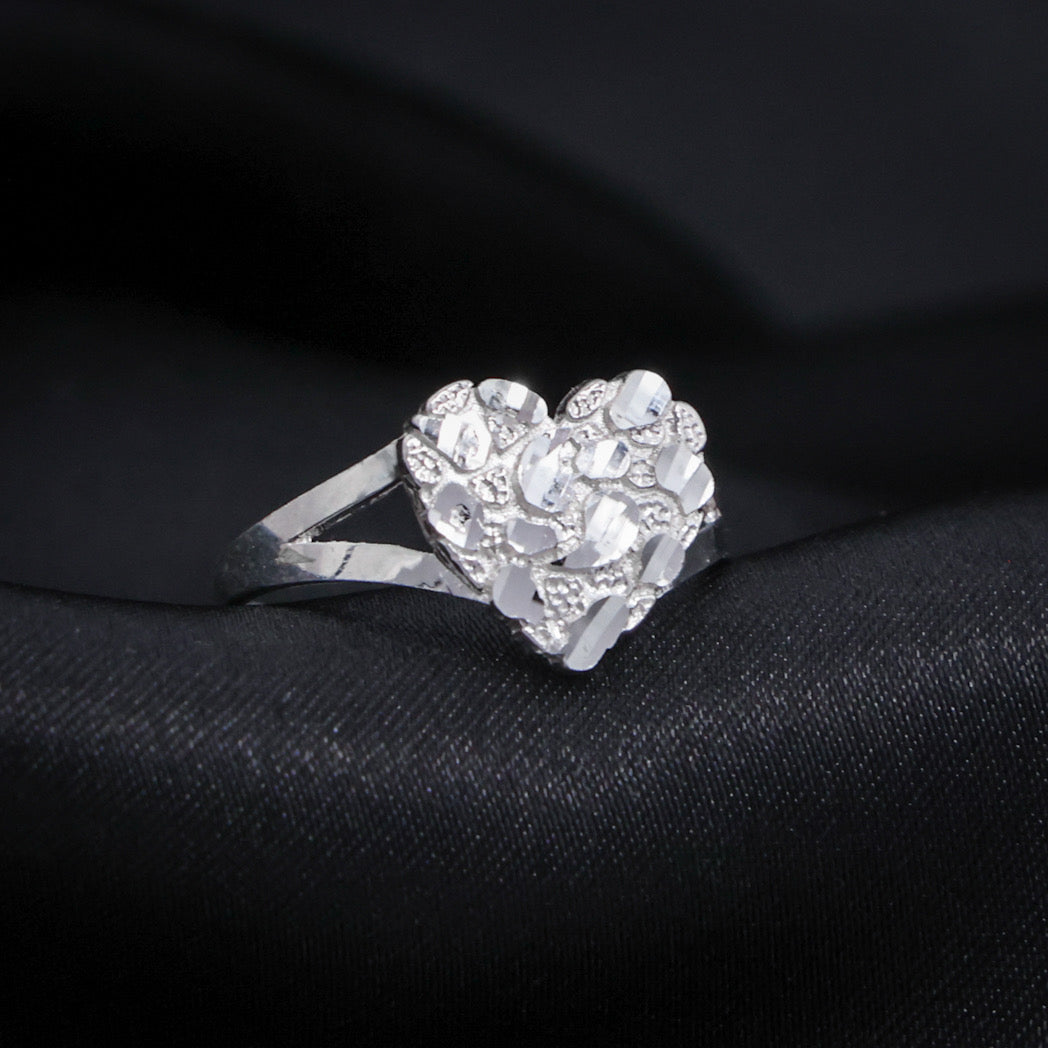 Heart Nugget Ring - 925 Silver