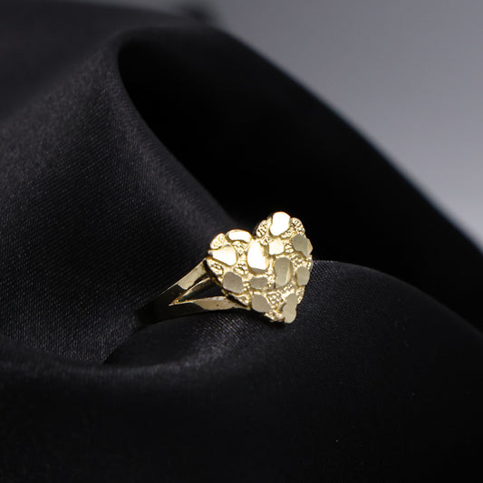 Heart Nugget Ring - 10k Gold