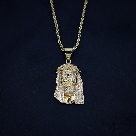 Jesus Head Necklace - Gold