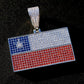 Iced Out Chile Flag Pendant - Real 925 Silver