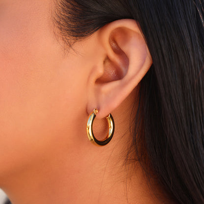 15mm Hoop Earrings - Gold