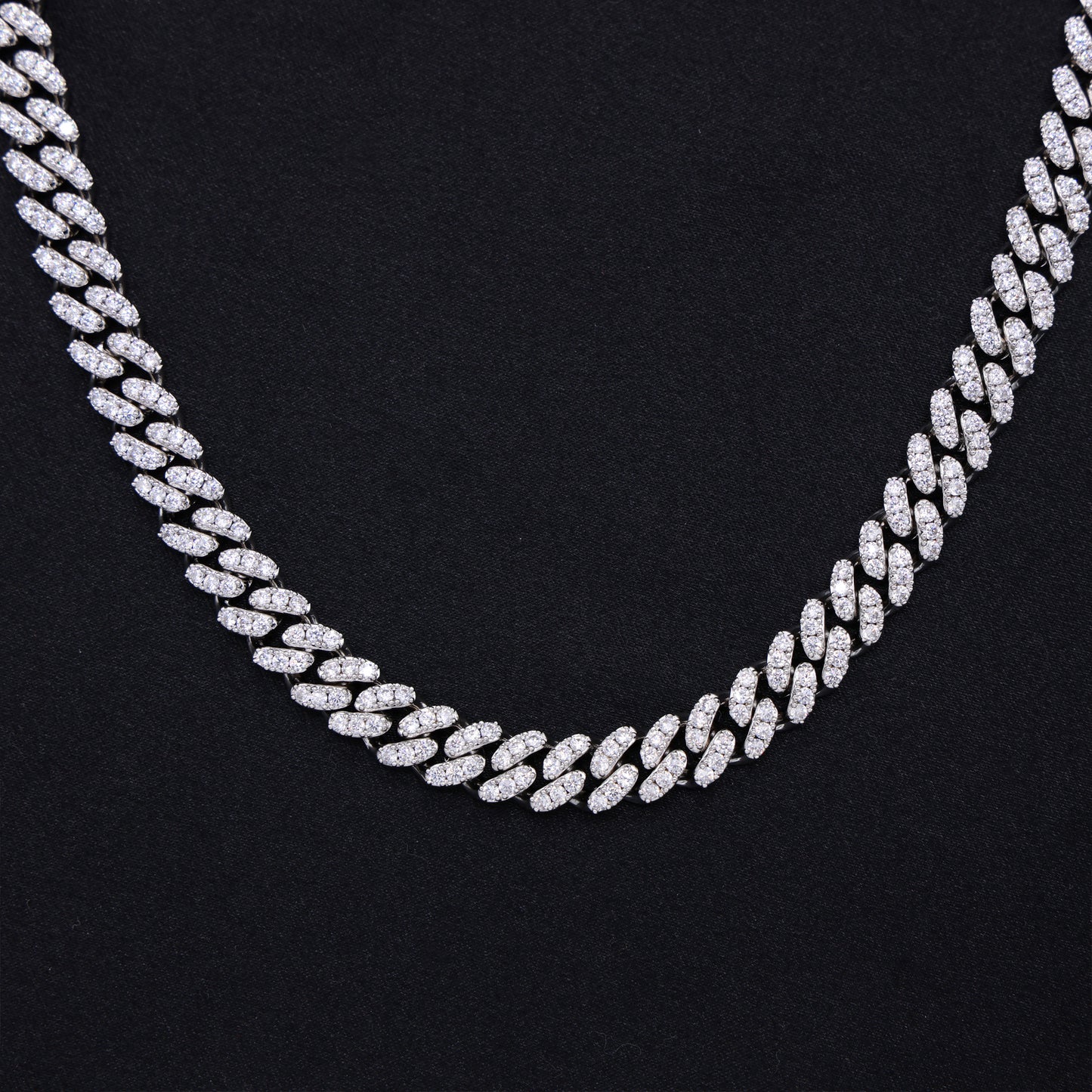 8mm Moissanite Cuban Chain - 925 Silver