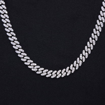 8mm Moissanite Cuban Chain - 925 Silver