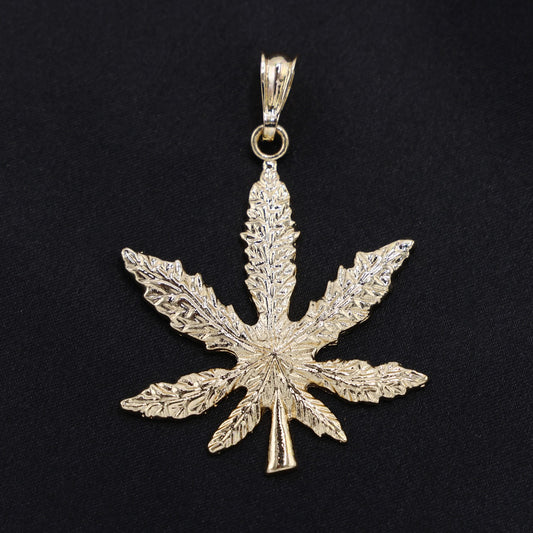 Weed Leaf Pendant - Gold