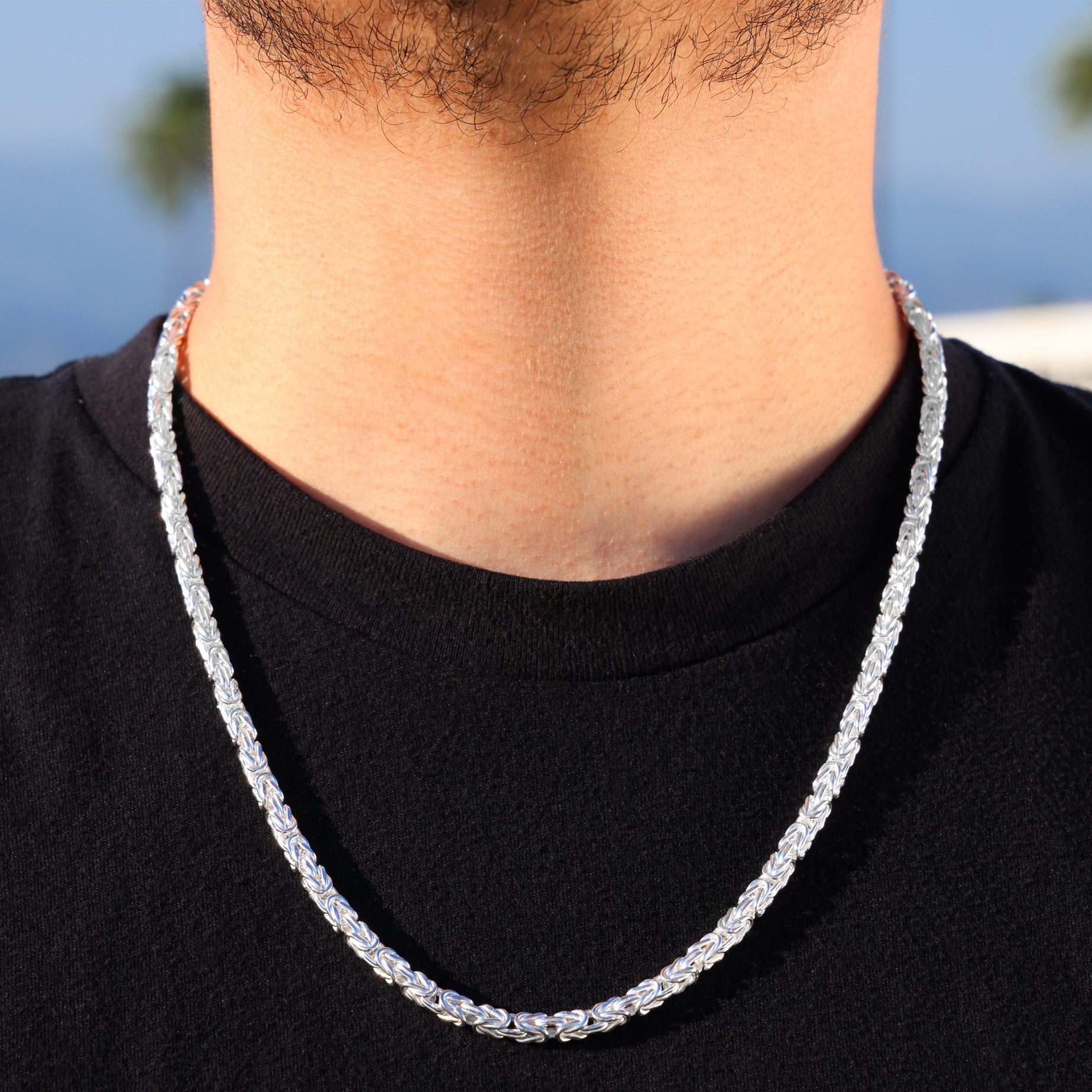 4.2mm Byzantine Chain - 925 Silver – Huerta Jewelry