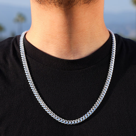 7mm Solid Miami Cuban Chain - 925 Silver