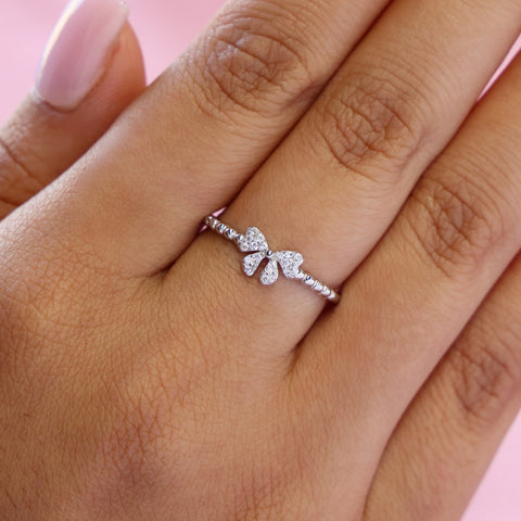 Small Iced Coquette Ring - 925 Silver