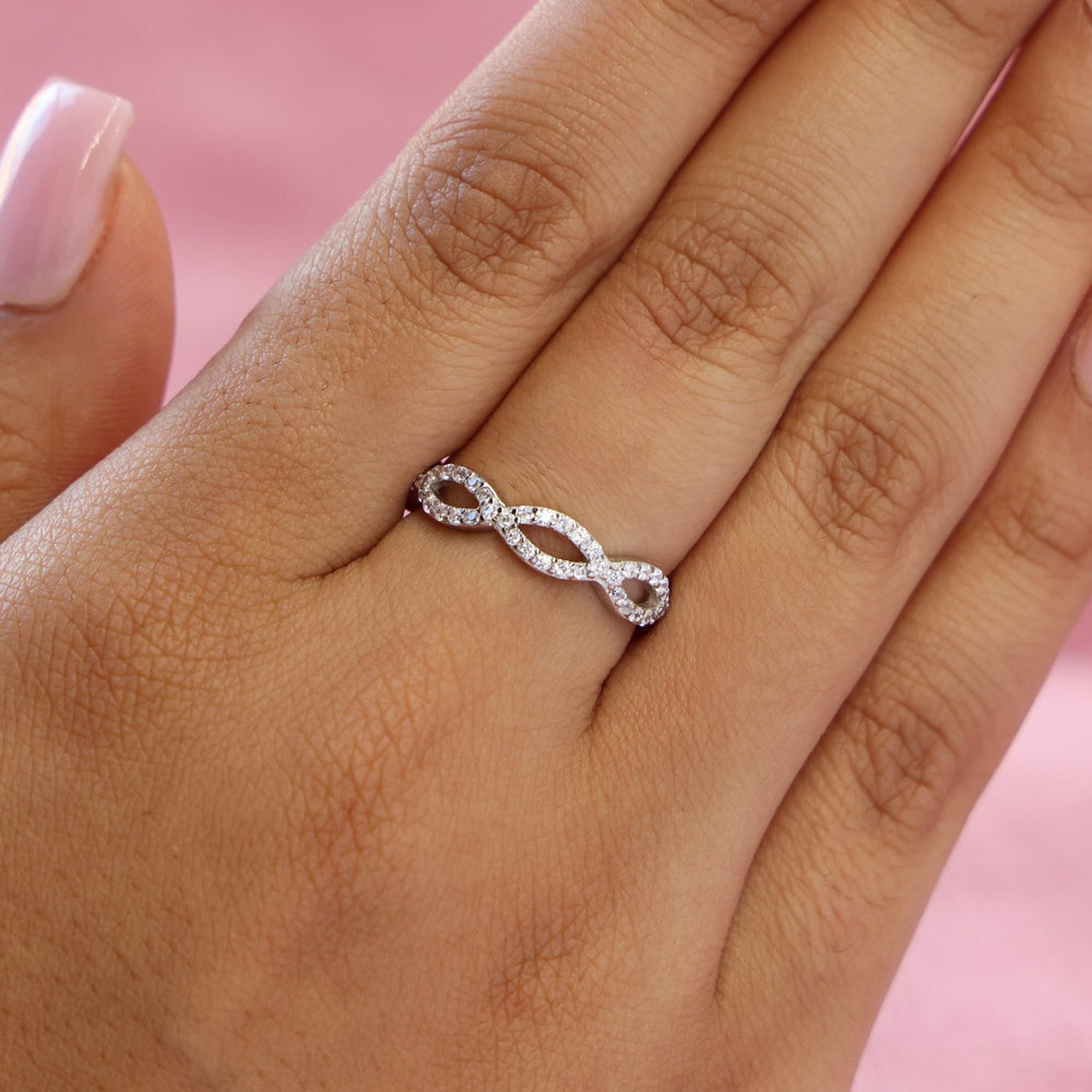Iced Infinity CZ Diamond Ring - 925 Silver