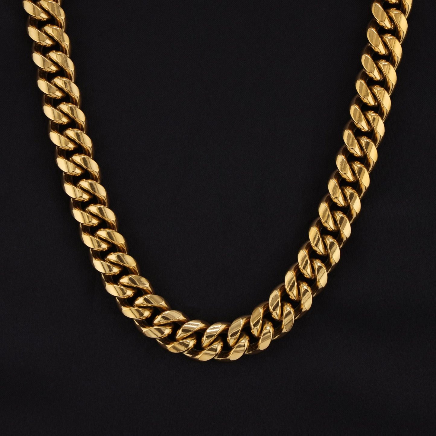 14mm Miami Cuban Chain (Iced Out Clasp) - Gold