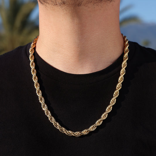 8mm Rope Chain - Gold