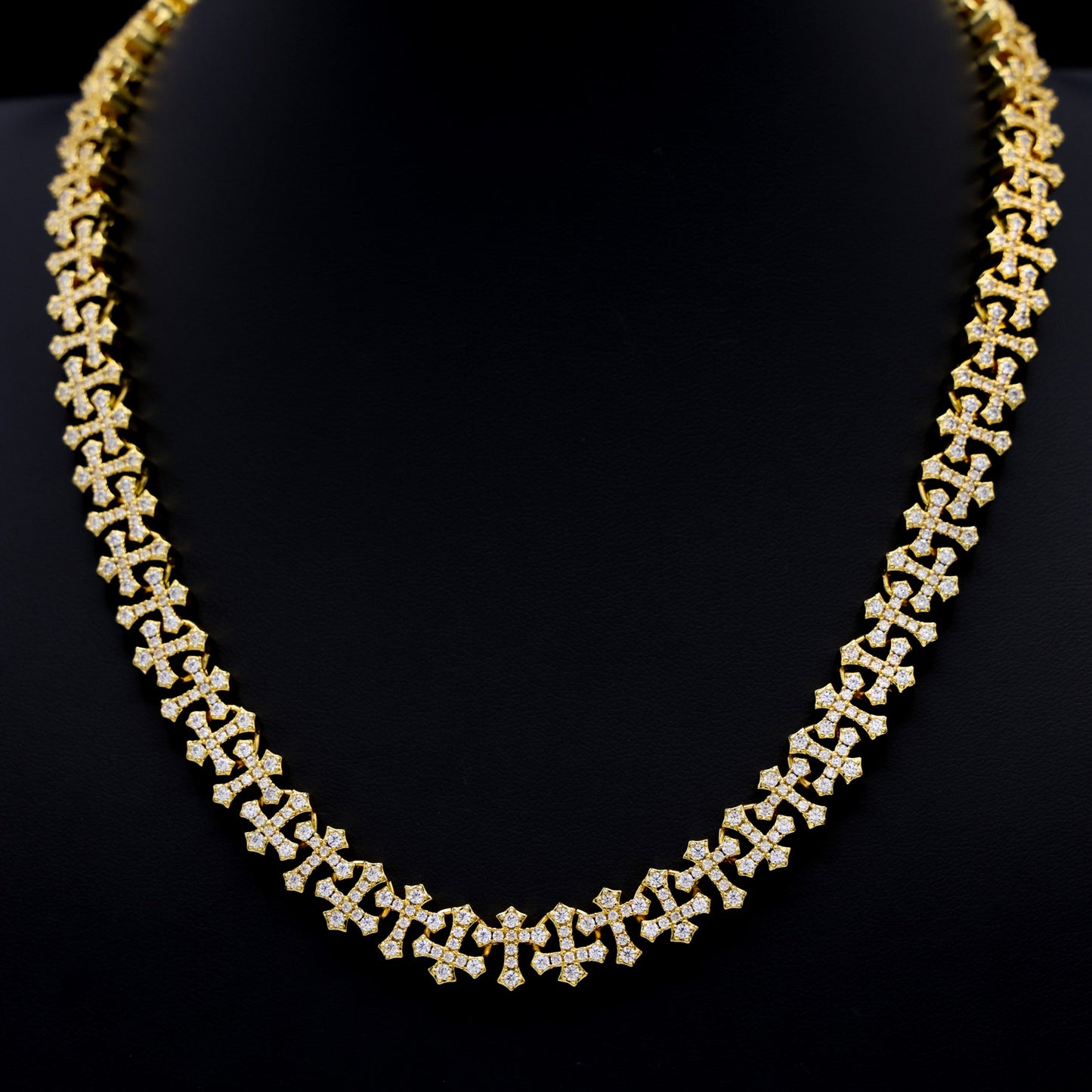 Iced Cross Chain - Gold