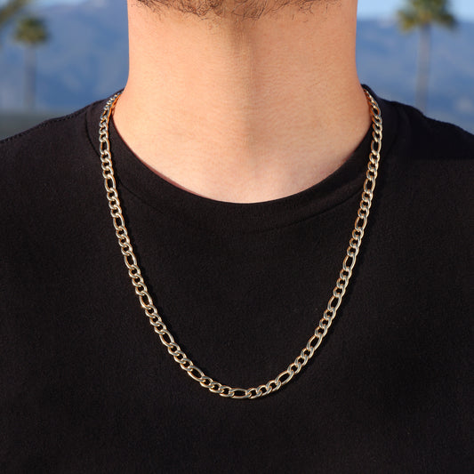 5mm Figaro Chain - Gold