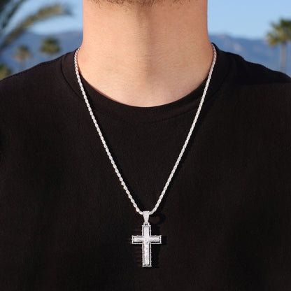 Iced Out Crucifix Pendant - 925 Silver