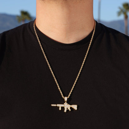 AR-15 Gun Pendant - Gold