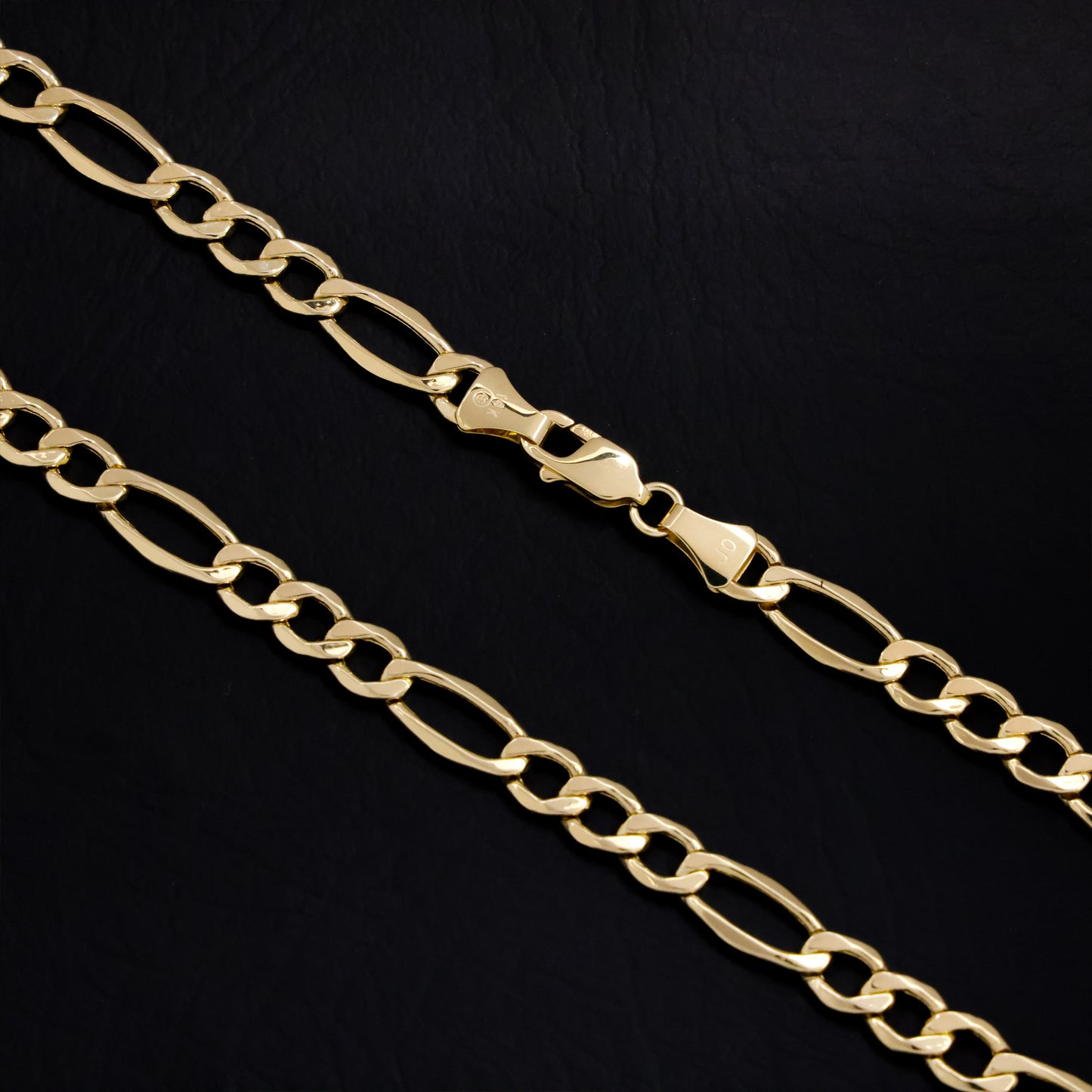 6.5mm Hollow Figaro Chain - 14k Gold