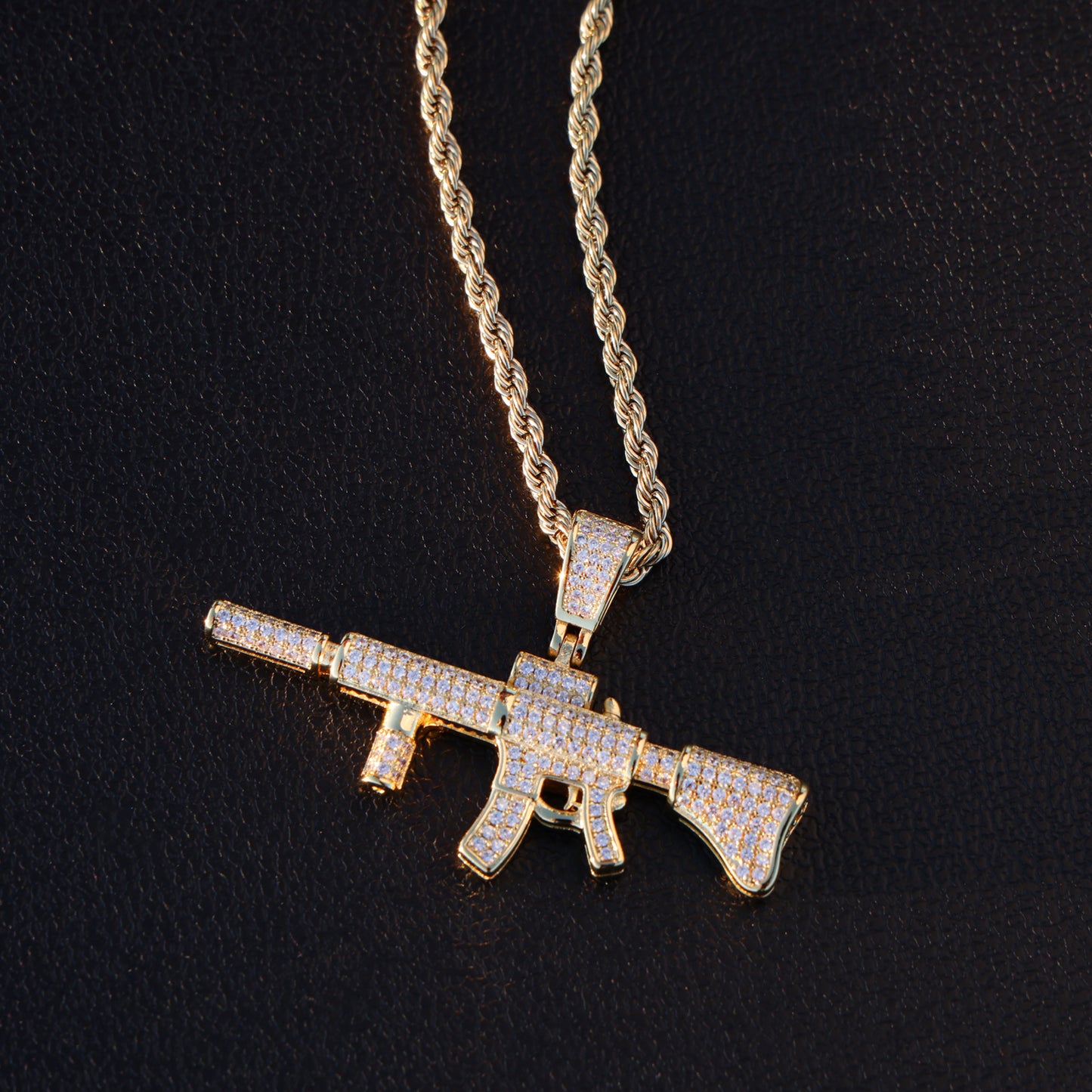 AR-15 Gun Pendant - Gold