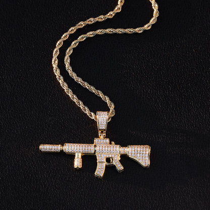 AR-15 Gun Pendant - Gold